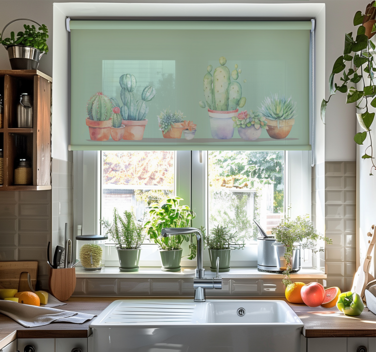 Tenda a rullo cactus stile minimalista - TenStickers