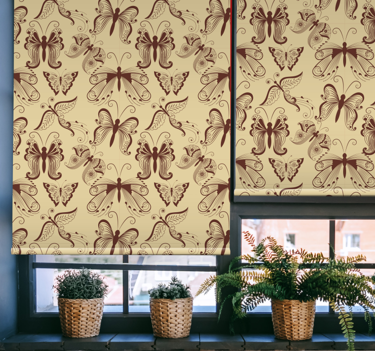 Tenda a rullo farfalle intricato motivo a farfalla - TenStickers