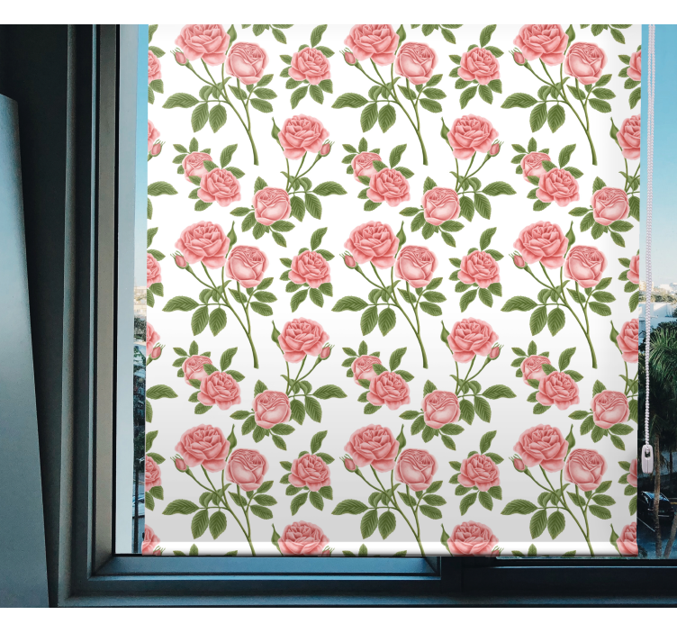 Tenda a rullo fiori e piante bellissimo motivo di rose - TenStickers
