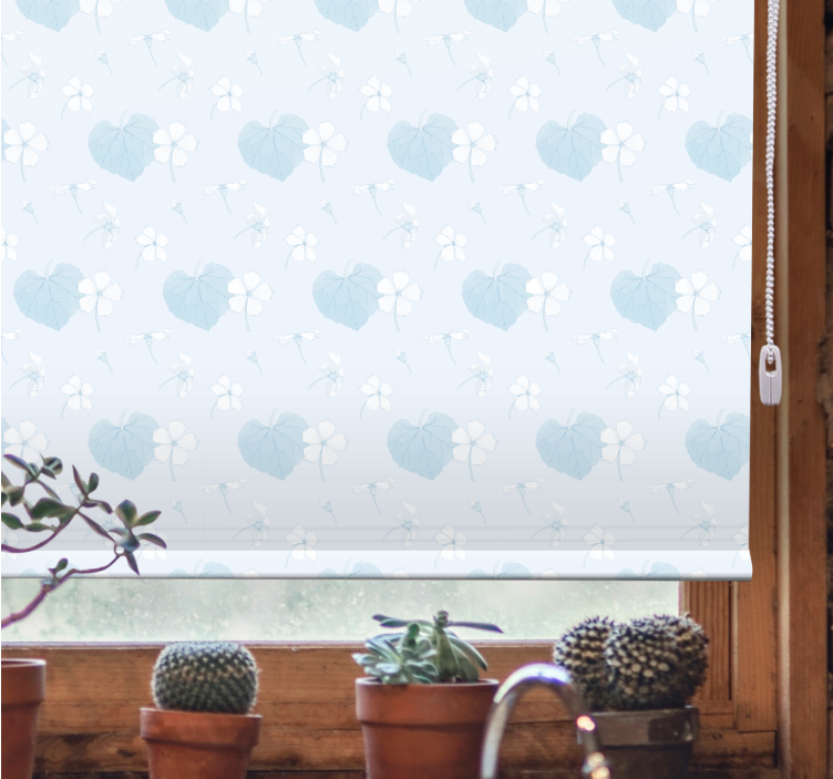Tenda a rullo fiori e piante delicati cuori floreali - TenStickers