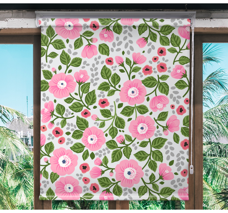 Tenda a rullo fiori e piante giardino in fiore - TenStickers