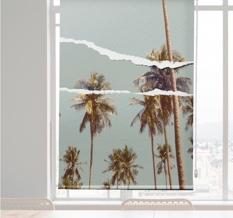 Tenda a rullo alberi disegno estivo di palma - TenStickers