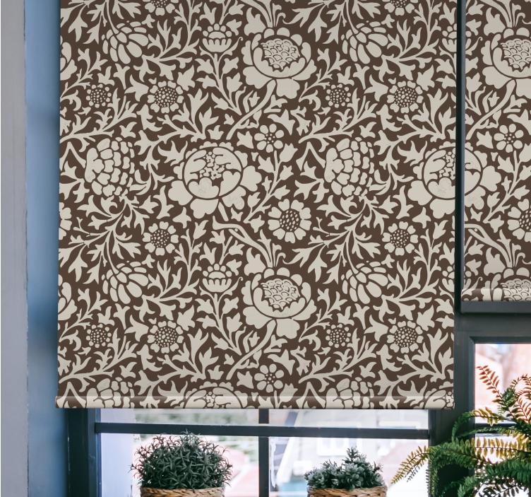 Tenda a rullo fiore stampa floreale vintage - TenStickers