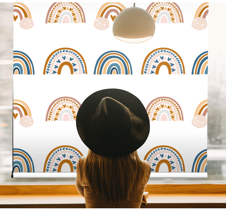 Tenda a rullo cameretta motivi arcobaleno nordici - TenStickers