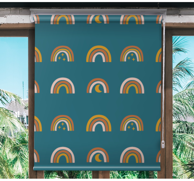 Tenda a rullo cameretta arcobaleni e stelle - TenStickers
