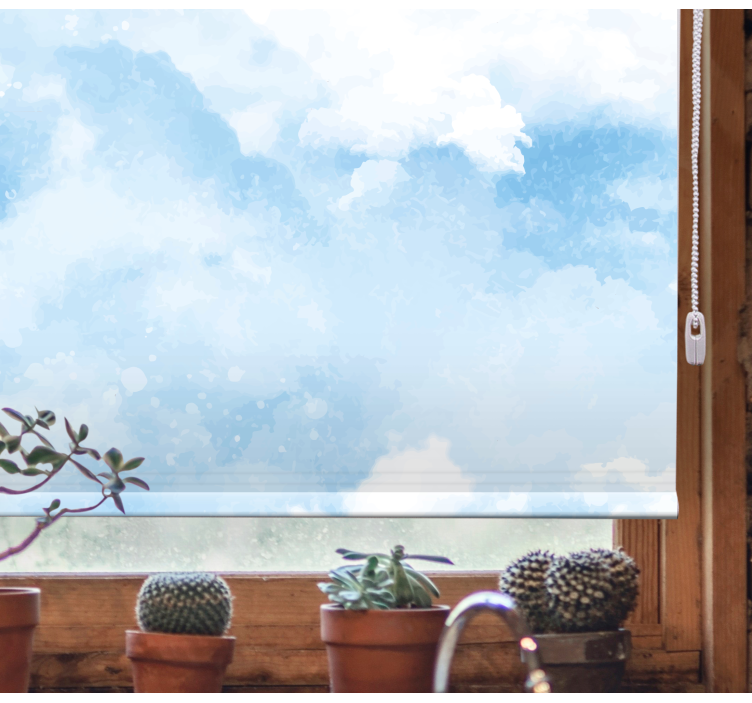 Tenda a rullo nuvole design blu tenue - TenStickers