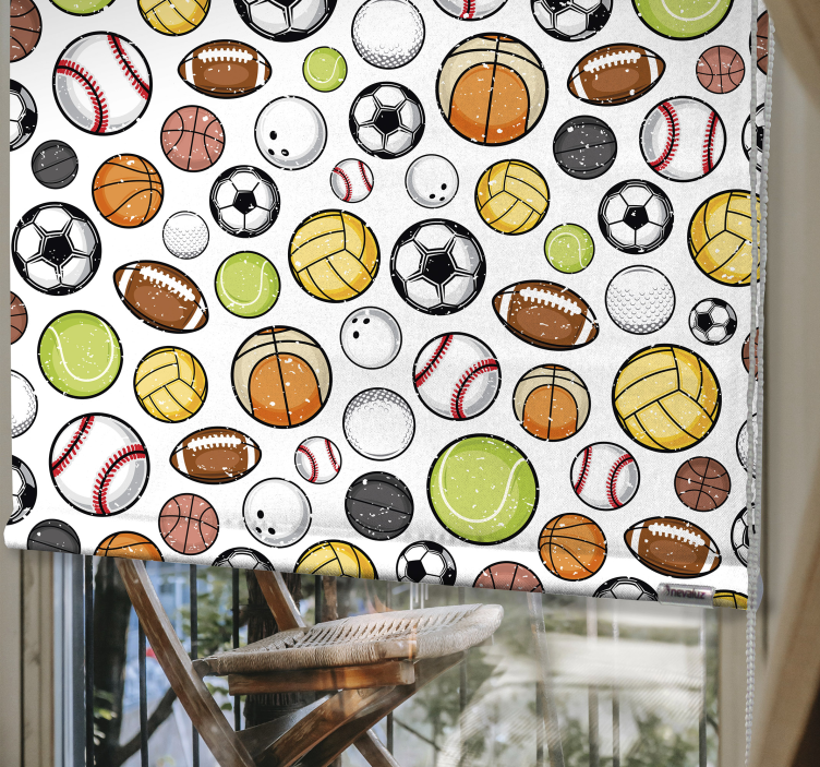Tenda a rullo sport attrezzatura assortita per palline - TenStickers