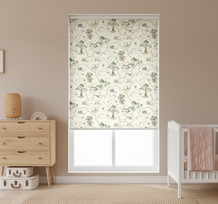 Tenda a rullo stile nordico alberi astratti artistici - TenStickers