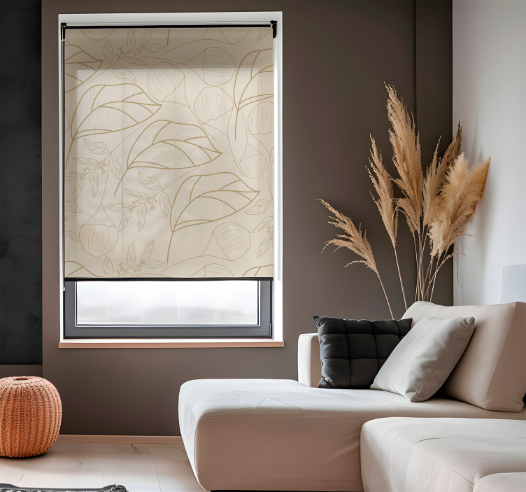 Tenda a rullo elegante modello di piante sottili - TenStickers