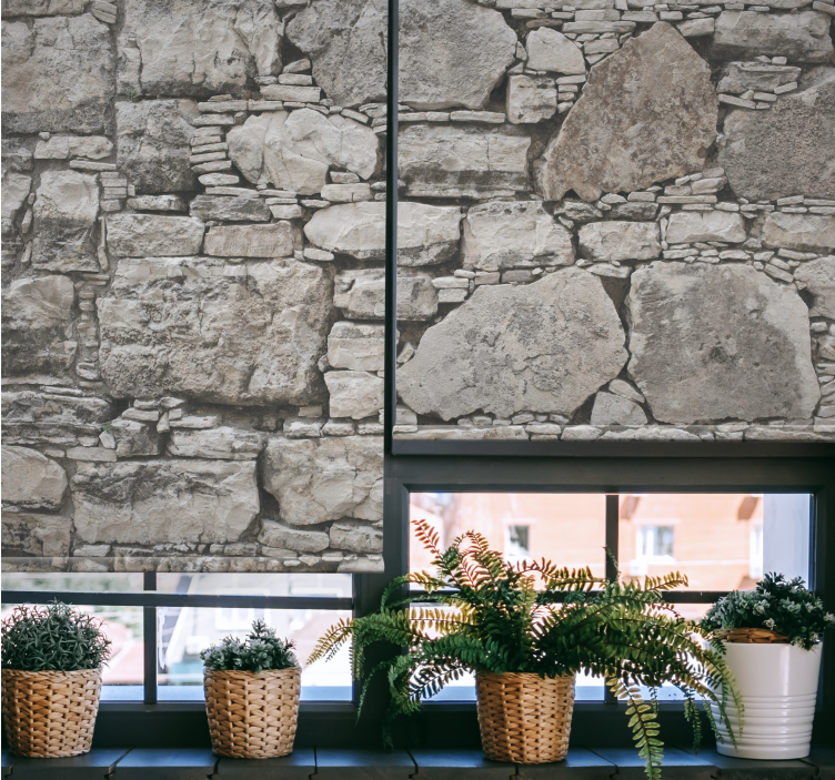 Tende a rullo motivi effetto muro di pietra - TenStickers