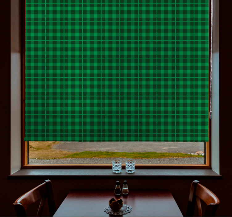 Tende a rullo motivi plaid verde classico - TenStickers