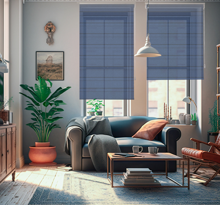 soggiorno tende a rullo strisce blu - TenStickers