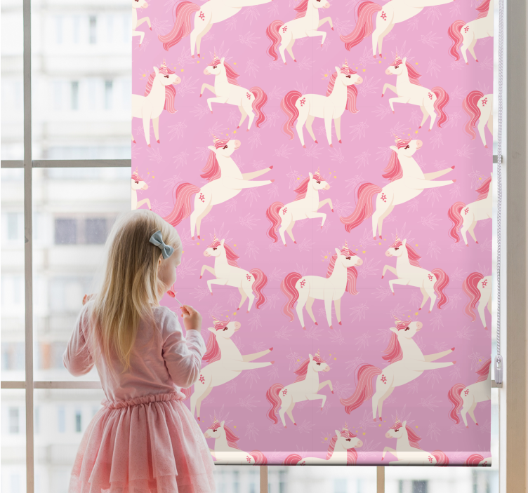 Tenda a rullo cameretta fantasia unicorno rosa - TenStickers