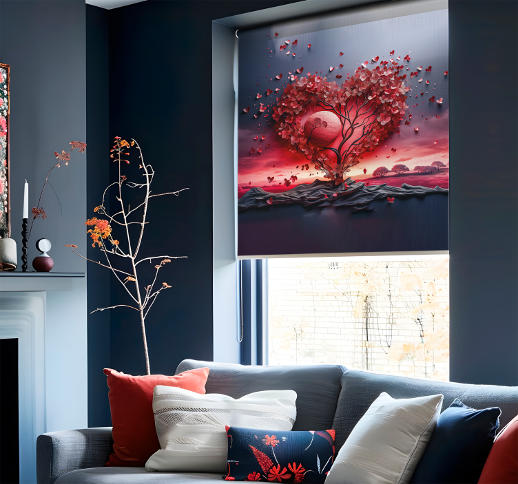 Tende a rullo romantiche albero del cuore - TenStickers