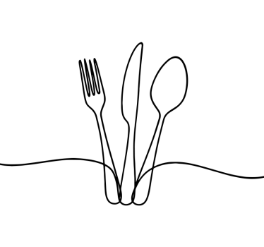 Tenda a rullo cucina linee eleganti di utensili - TenStickers