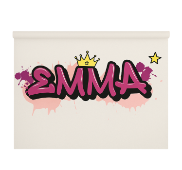 Tenda a rullo cameretta graffiti personalizzati rosa - TenStickers