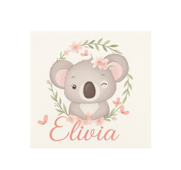 Tende a rullo personalizzabili koala con nome - TenStickers