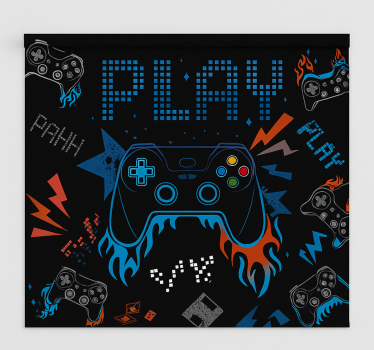 Tenda a rullo gamer console di gioco retrò punk - TenStickers
