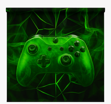 Tenda a rullo gamer regolatore di nebbia verde neon - TenStickers