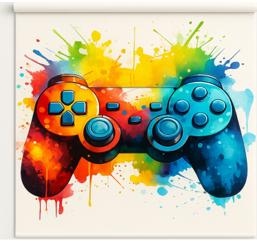 Tenda a rullo gamer controller per schizzi di vernice brillante - TenStickers