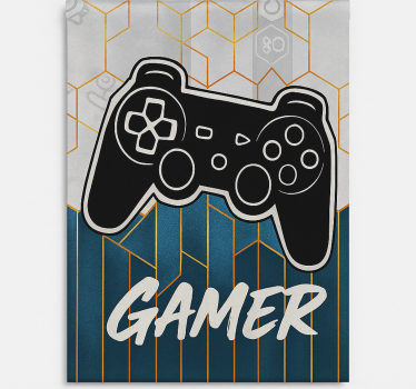 Tenda a rullo gamer design del giocatore esagonale - TenStickers