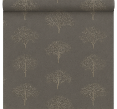 Tenda a rullo sala da pranzo alberi della foresta nera beige - TenStickers