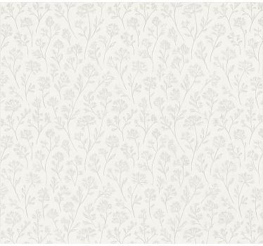 Tenda a rullo sala da pranzo arte floreale grigia e sottile - TenStickers
