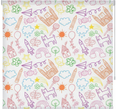 Tenda a rullo stile nordico stampa doodle giocosa - TenStickers