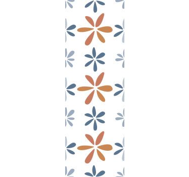 Tenda a rullo sala da pranzo motivi floreali geometrici - TenStickers