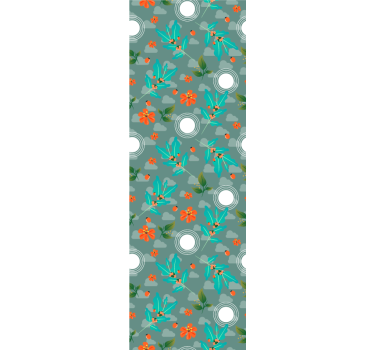 Tenda a rullo sala da pranzo geometrica floreale - TenStickers