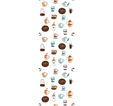 Tenda a rullo cucina a motivi caffè e caffetteria - TenStickers