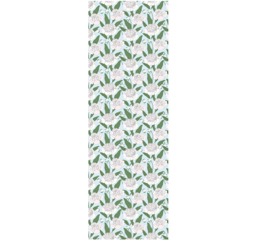 Tenda a rullo sala da pranzo pattern fiori bianchi - TenStickers