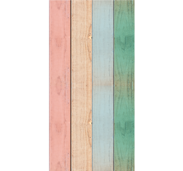 Tenda a rullo sala da pranzo tavole colorate in legno - TenStickers