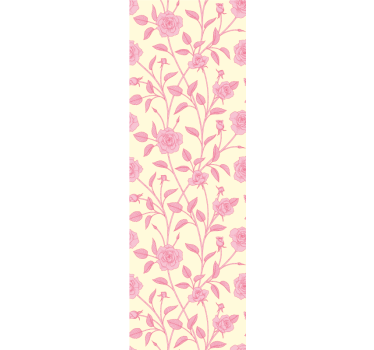 Tenda a rullo sala da pranzo rose vintage su sfondo rosa - TenStickers