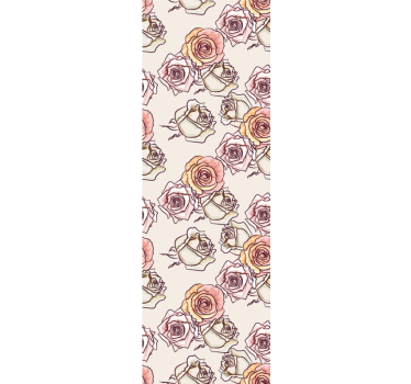Tenda a rullo sala da pranzo motivo rose stile inglese - TenStickers