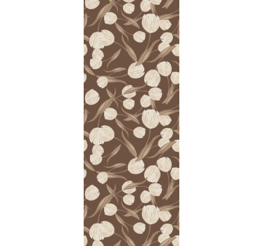 Tenda a rullo sala da pranzo motivo tulipani beige elegante - TenStickers