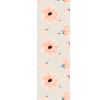 Tenda a rullo sala da pranzo grandi fiori acquerello beige - TenStickers