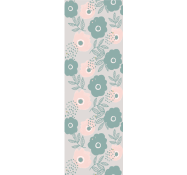 Tenda a rullo sala da pranzo fiori acquerello rosa e blu - TenStickers