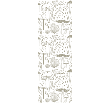 Tenda a rullo sala da pranzo motivo funghi beige - TenStickers