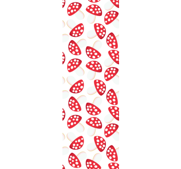 Tenda a rullo sala da pranzo funghi classici sfondo bianco - TenStickers