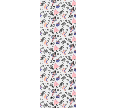 Tenda a rullo sala da pranzo funghi e fiori classici - TenStickers