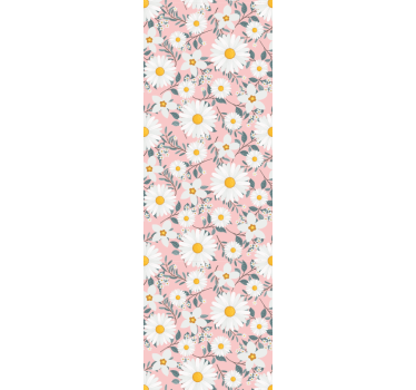 Tenda a rullo sala da pranzo fiori margherita rosa - TenStickers