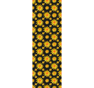 Tenda a rullo sala da pranzo girasole su sfondo nero - TenStickers