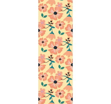 Tenda a rullo sala da pranzo fiori arancioni - TenStickers