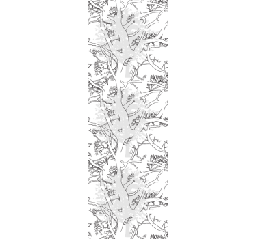Tenda a rullo sala da pranzo rami scuri di albero - TenStickers