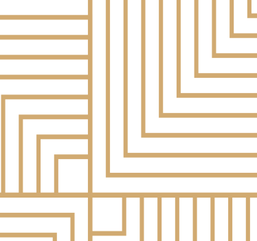 Tenda a rullo sala da pranzo geometria oro e bianco - TenStickers