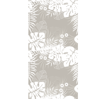 Tenda a rullo sala da pranzo foglie tropicali grigie - TenStickers