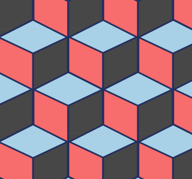 Tenda a rullo sala da pranzo quadrati 3d geometrici - TenStickers