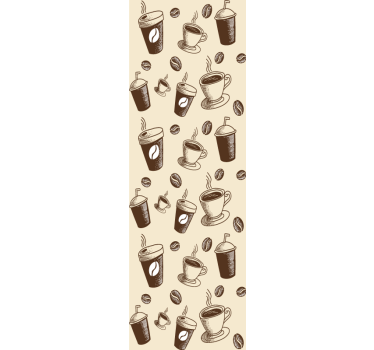 Tenda a rullo sala da pranzo motivo chicco caffè tazze - TenStickers