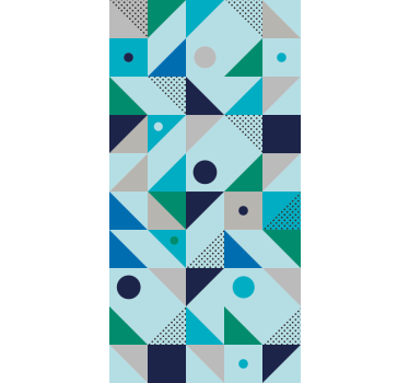 Tenda a rullo sala da pranzo patchwork blu - TenStickers